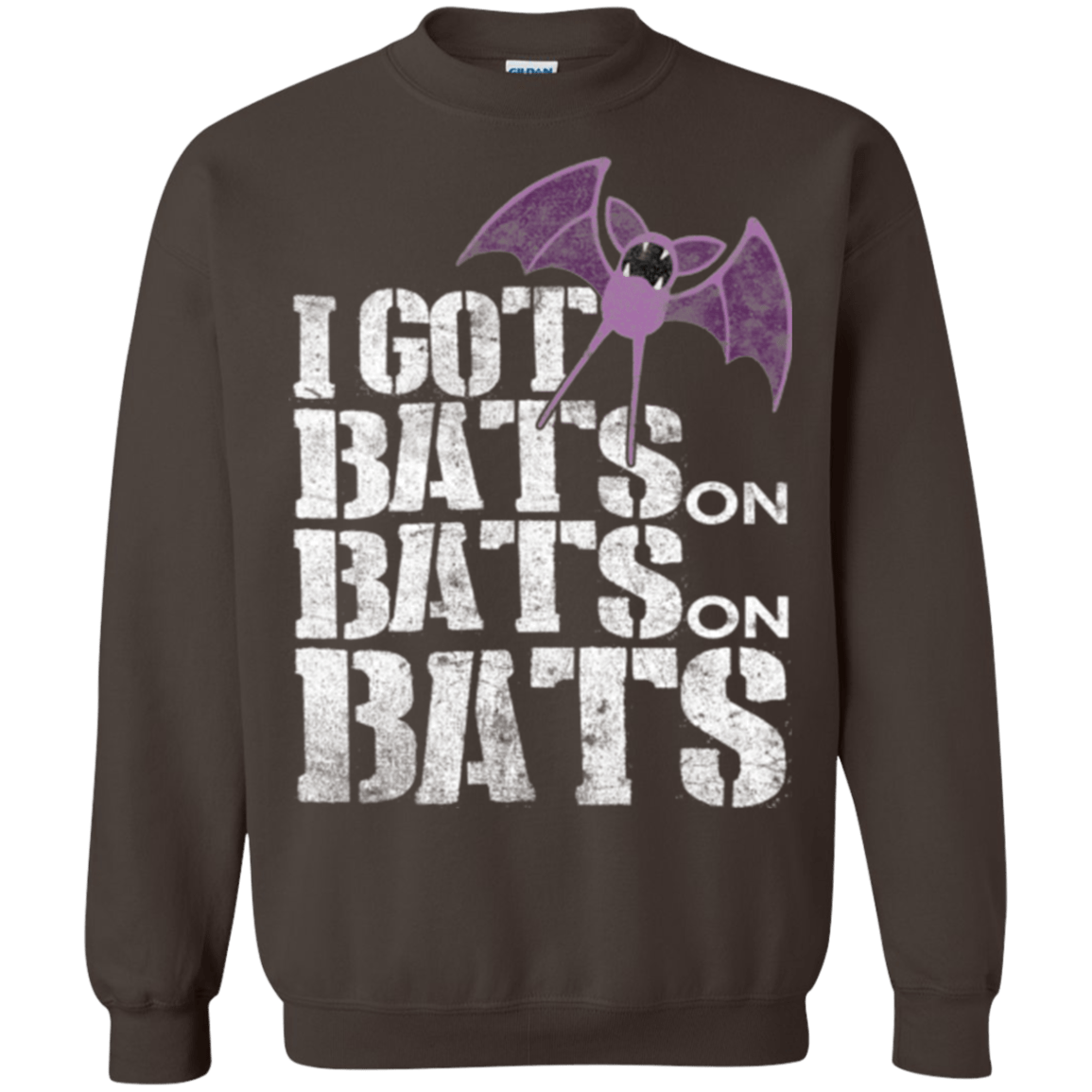Sweatshirts Dark Chocolate / Small Bats on Bats on Bats Crewneck Sweatshirt