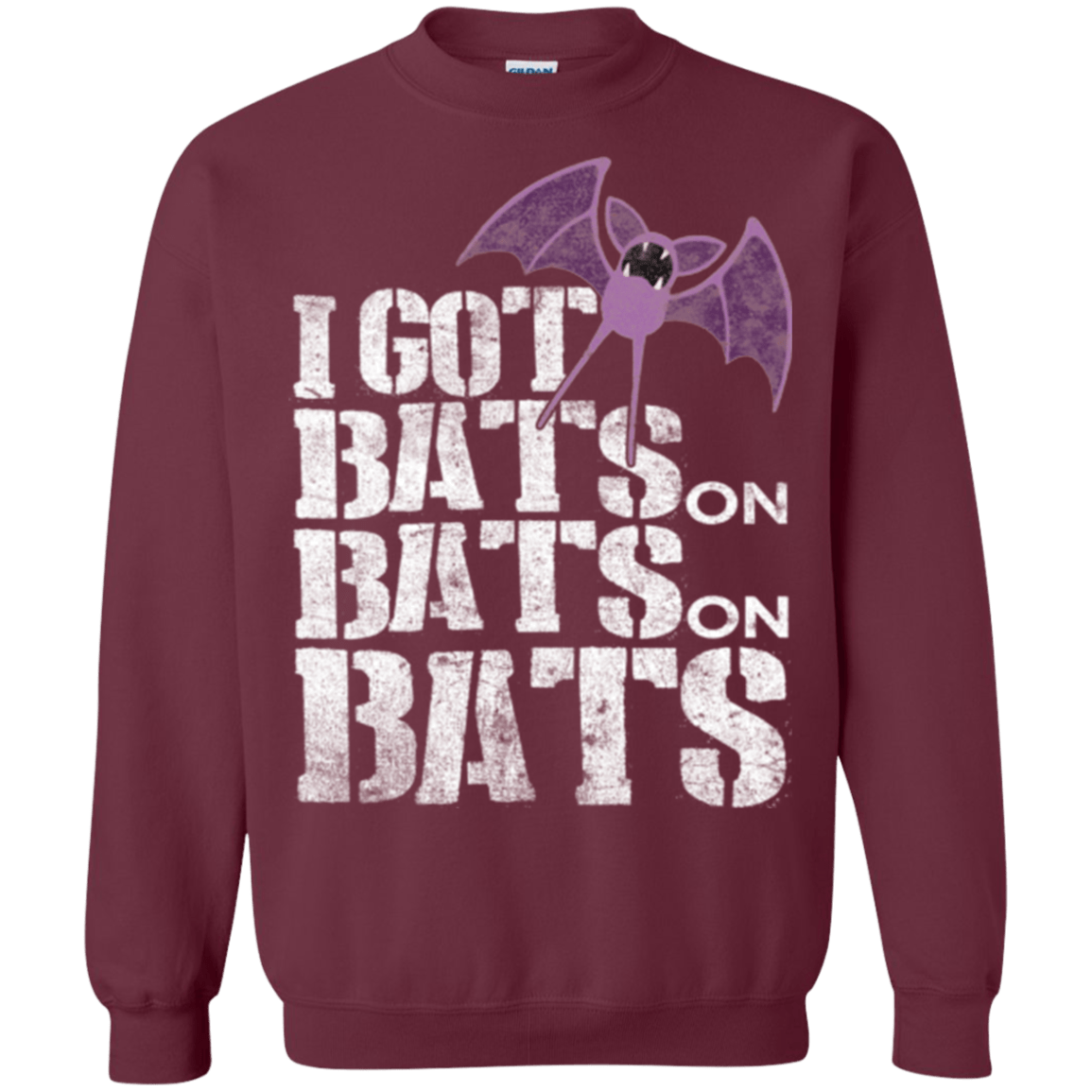 Sweatshirts Maroon / Small Bats on Bats on Bats Crewneck Sweatshirt