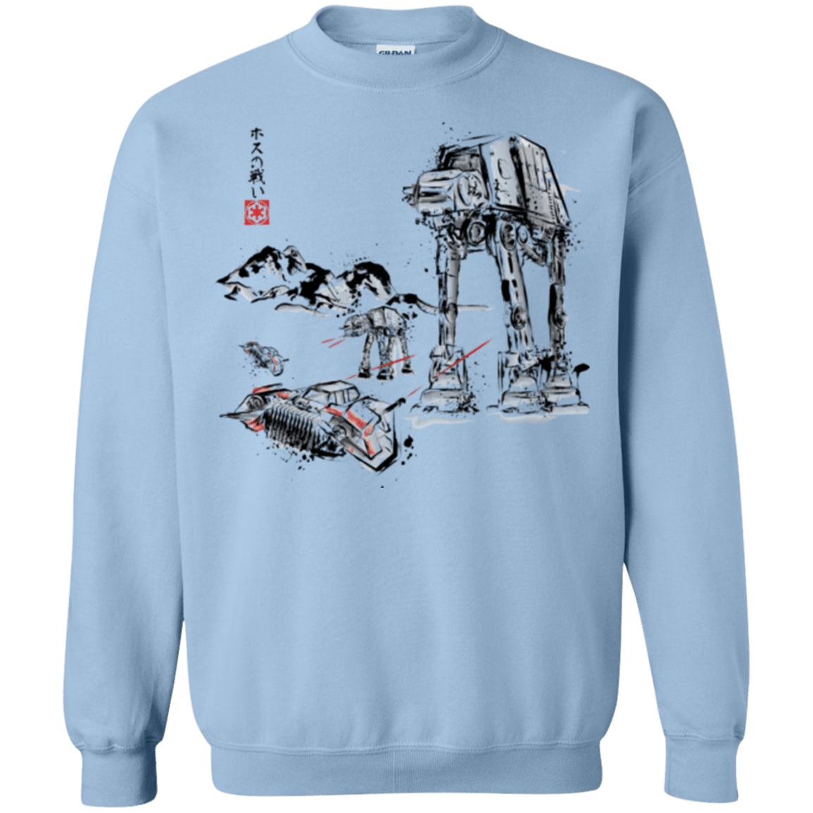 Sweatshirts Light Blue / Small Battle in the Snow Sumi e Crewneck Sweatshirt