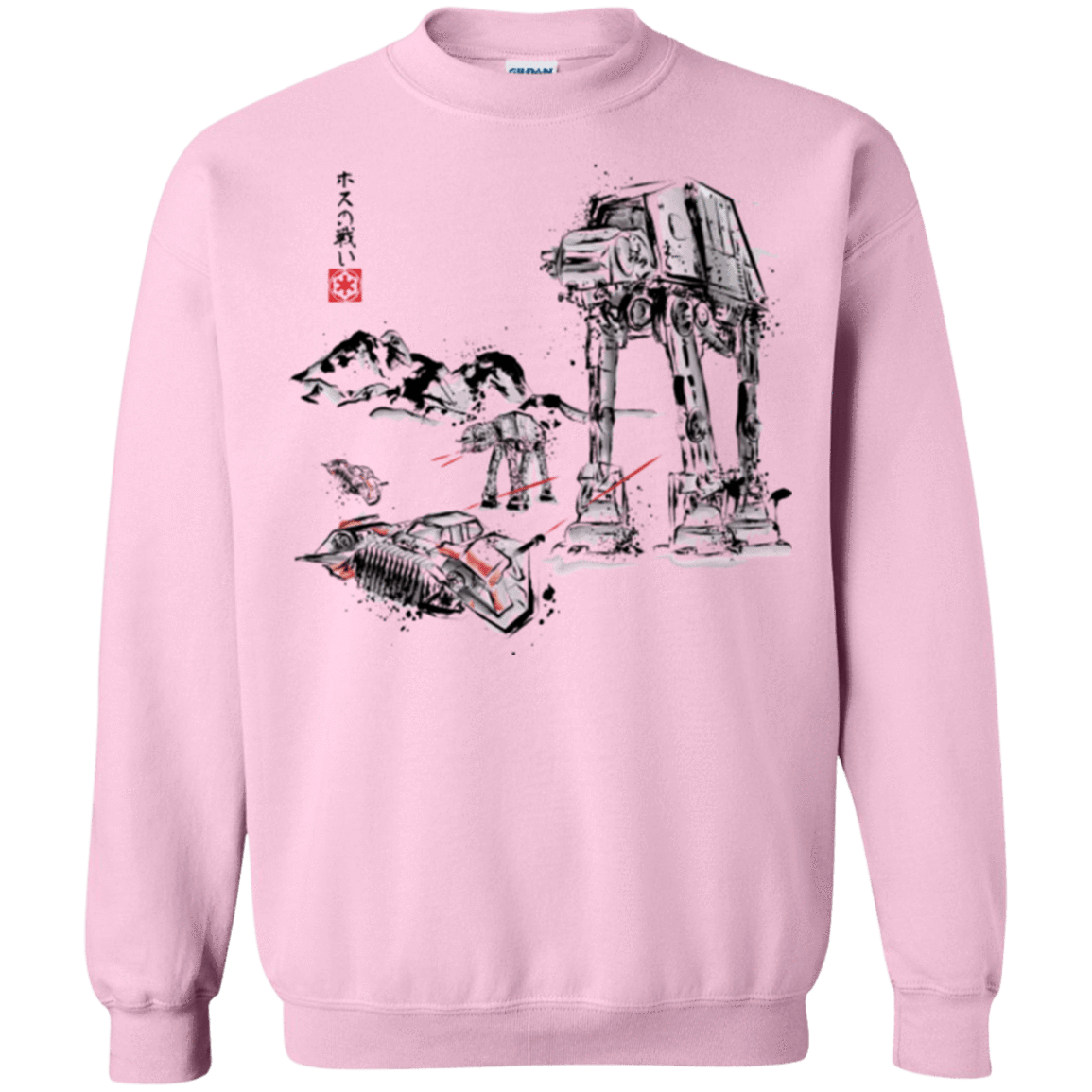 Sweatshirts Light Pink / Small Battle in the Snow Sumi e Crewneck Sweatshirt