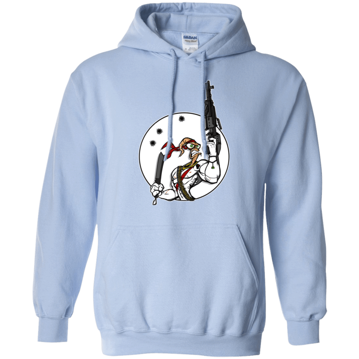 Sweatshirts Light Blue / S Battle Worm Pullover Hoodie