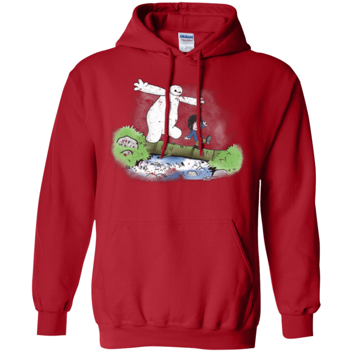 Sweatshirts Red / Small Baymax And Hiro Pullover Hoodie