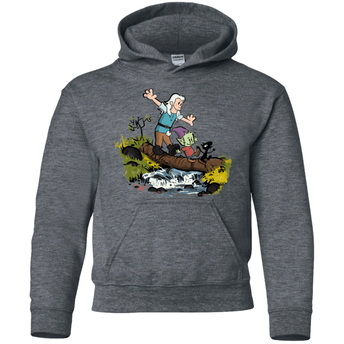 Sweatshirts Dark Heather / YS Bean and Elfo Youth Hoodie