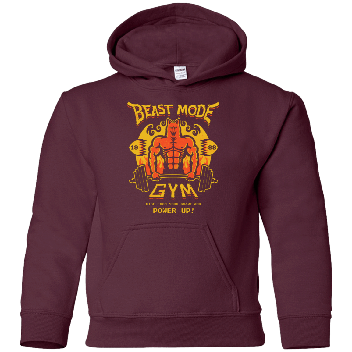 Sweatshirts Maroon / YS Beast Mode Gym Youth Hoodie