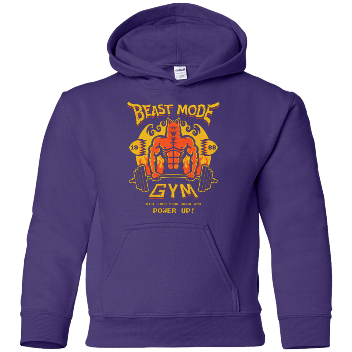 Sweatshirts Purple / YS Beast Mode Gym Youth Hoodie