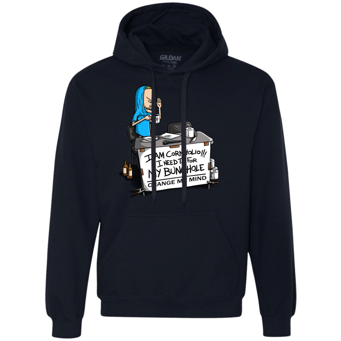 Sweatshirts Navy / S Beavis Change My Mind Premium Fleece Hoodie