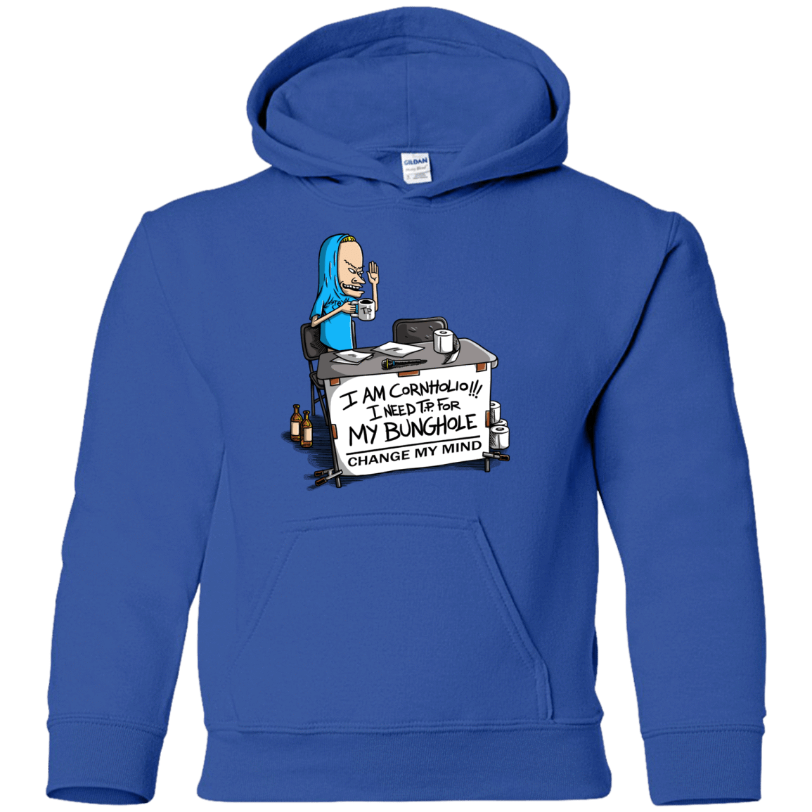 Sweatshirts Royal / YS Beavis Change My Mind Youth Hoodie