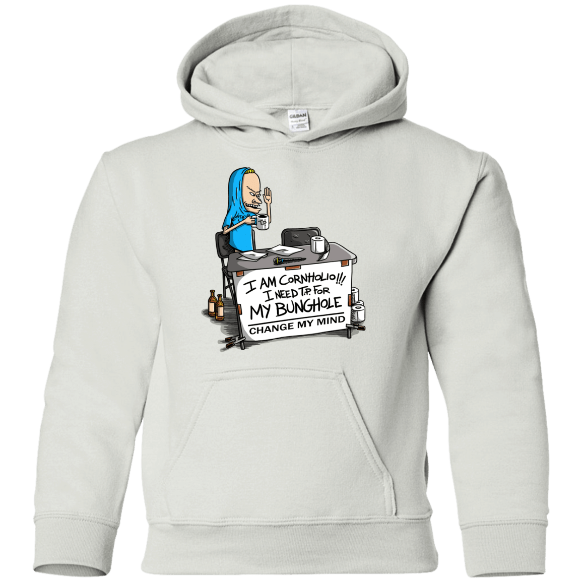 Sweatshirts White / YS Beavis Change My Mind Youth Hoodie