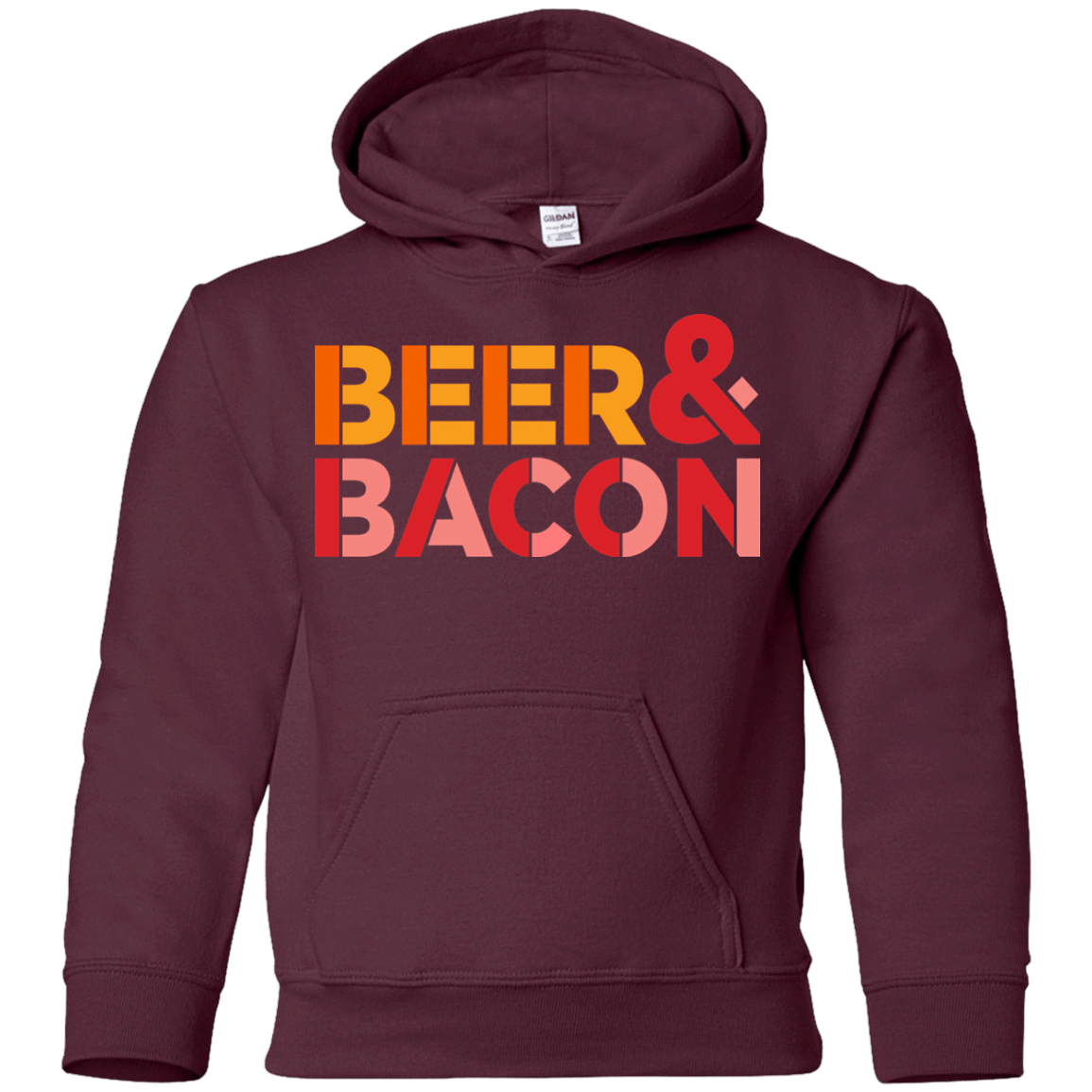 Sweatshirts Maroon / YS Beer And Bacon Youth Hoodie