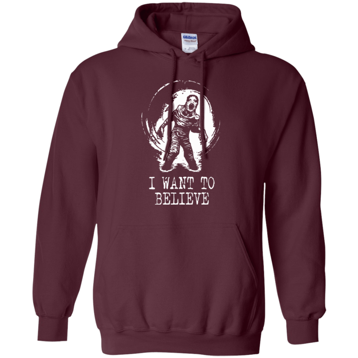 Sweatshirts Maroon / Small Believe in Flukeman Pullover Hoodie