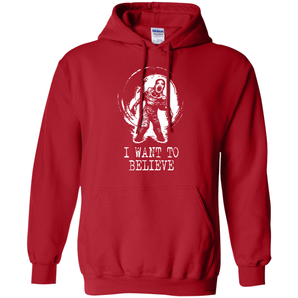 Sweatshirts Red / Small Believe in Flukeman Pullover Hoodie
