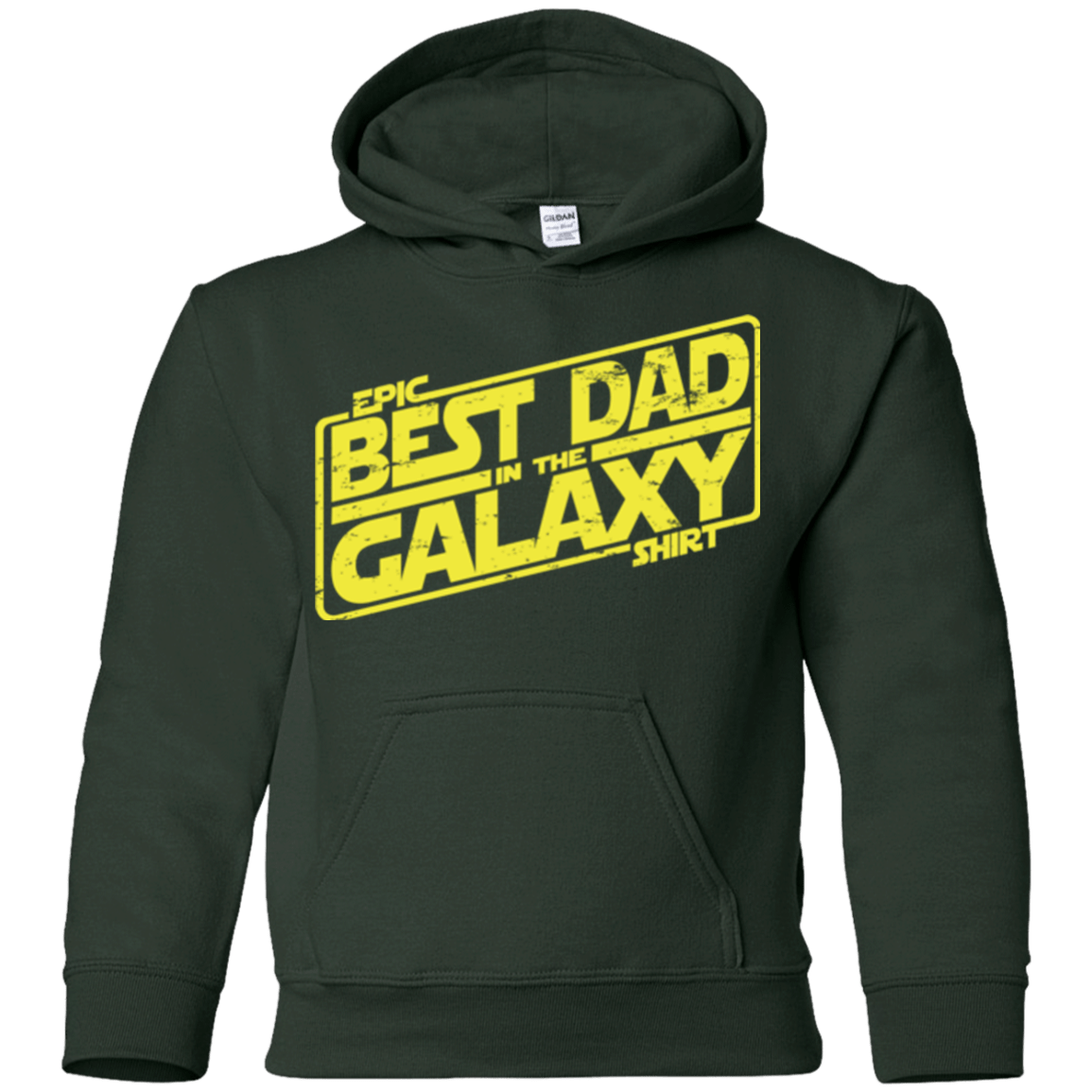 Sweatshirts Forest Green / YS Best Dad in the Galaxy Youth Hoodie
