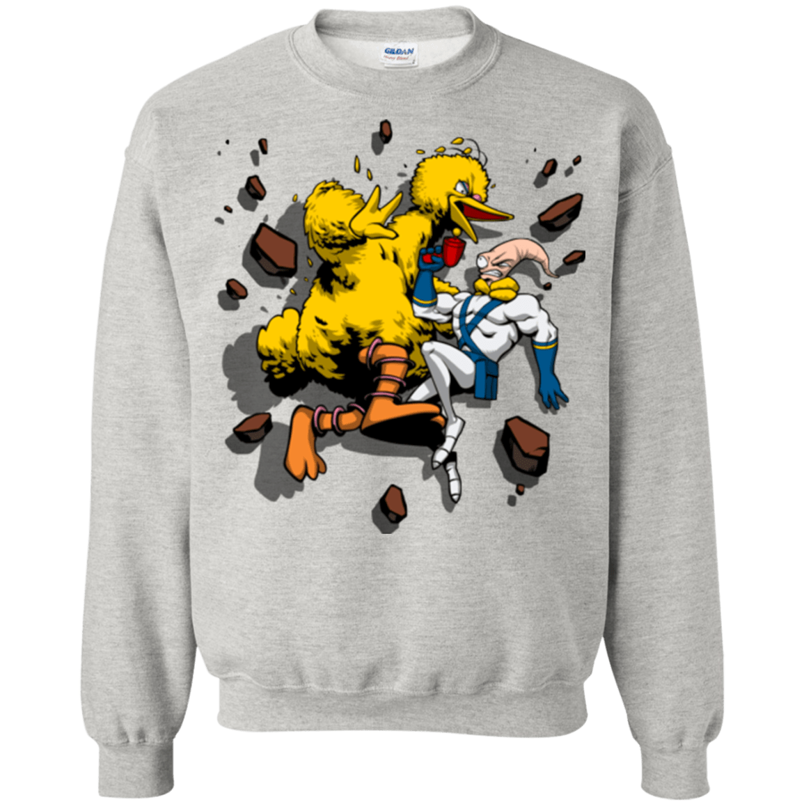 Sweatshirts Ash / Small Big Bird and Worm Crewneck Sweatshirt