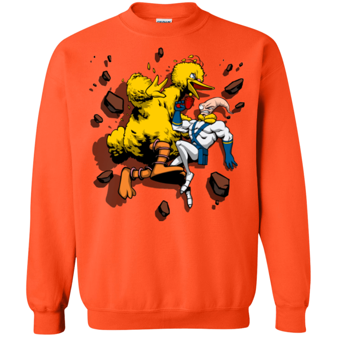 Sweatshirts Orange / Small Big Bird and Worm Crewneck Sweatshirt