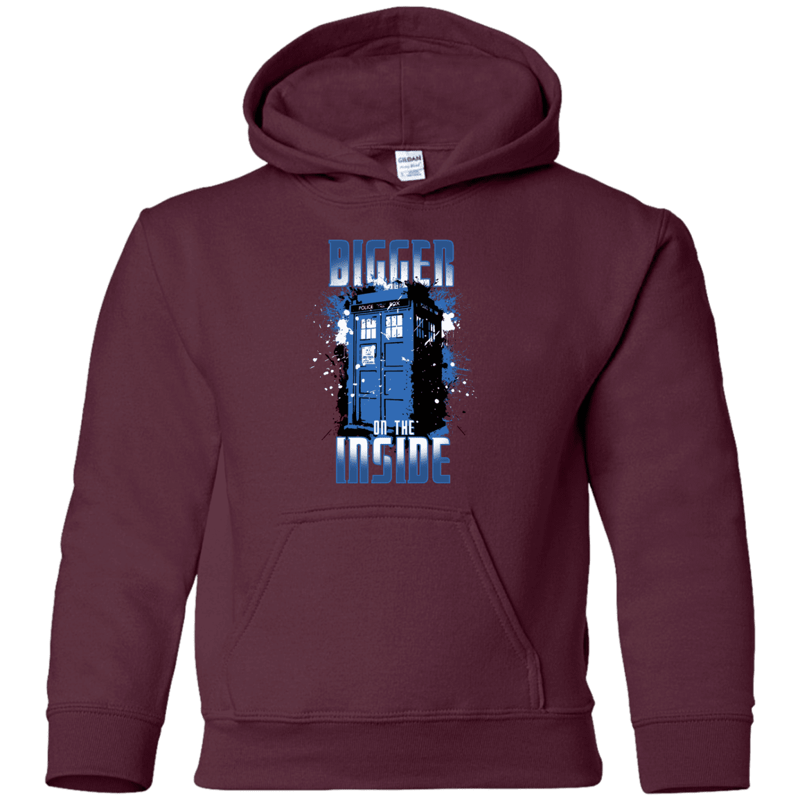 Sweatshirts Maroon / YS Bigger on the Inside Youth Hoodie