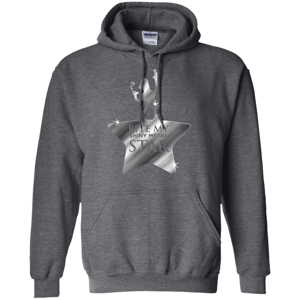 Sweatshirts Dark Heather / S Bite my Shiny Metal Star Pullover Hoodie