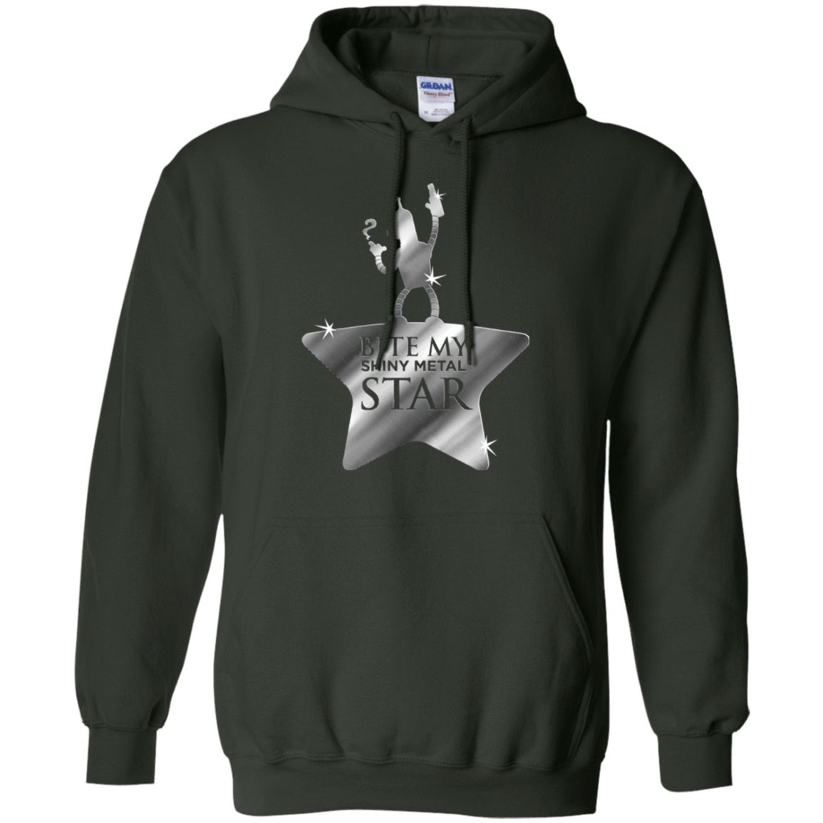 Sweatshirts Forest Green / S Bite my Shiny Metal Star Pullover Hoodie