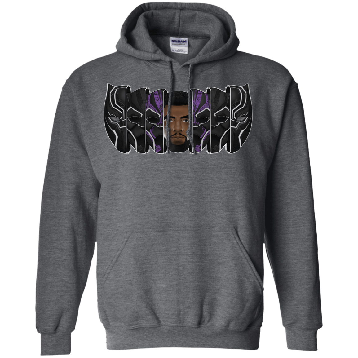 Sweatshirts Dark Heather / S Black Panther Mask Pullover Hoodie