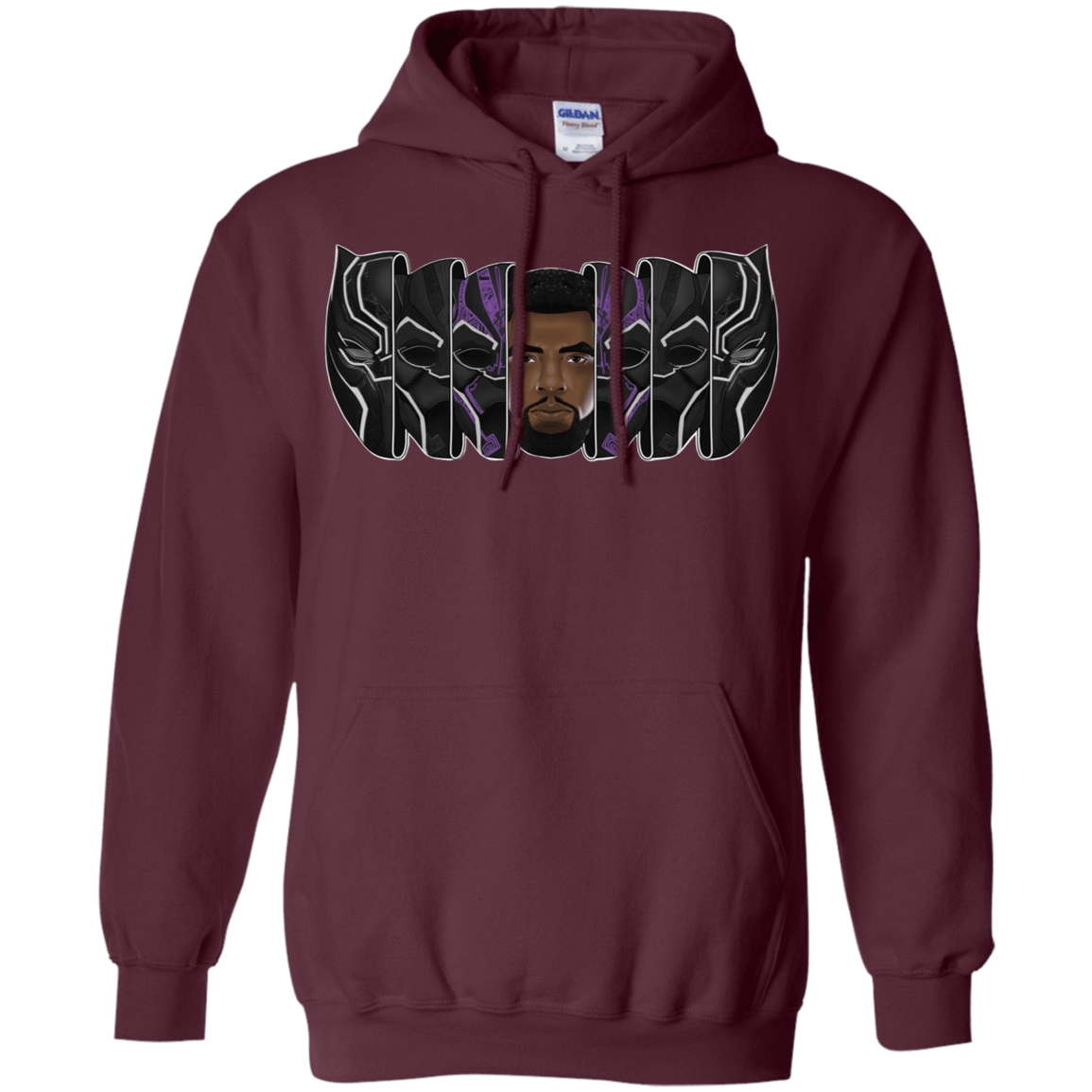 Sweatshirts Maroon / S Black Panther Mask Pullover Hoodie