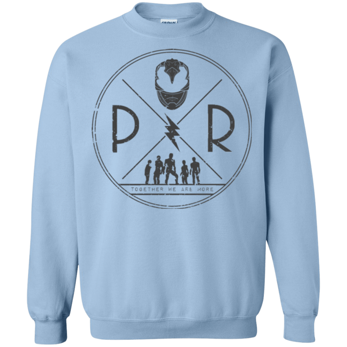 Sweatshirts Light Blue / Small Black Power Crewneck Sweatshirt