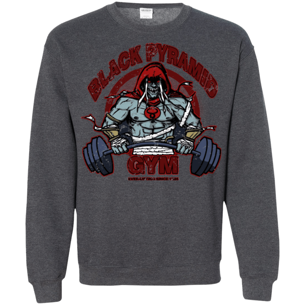Sweatshirts Dark Heather / Small Black Pyramid Gym Crewneck Sweatshirt