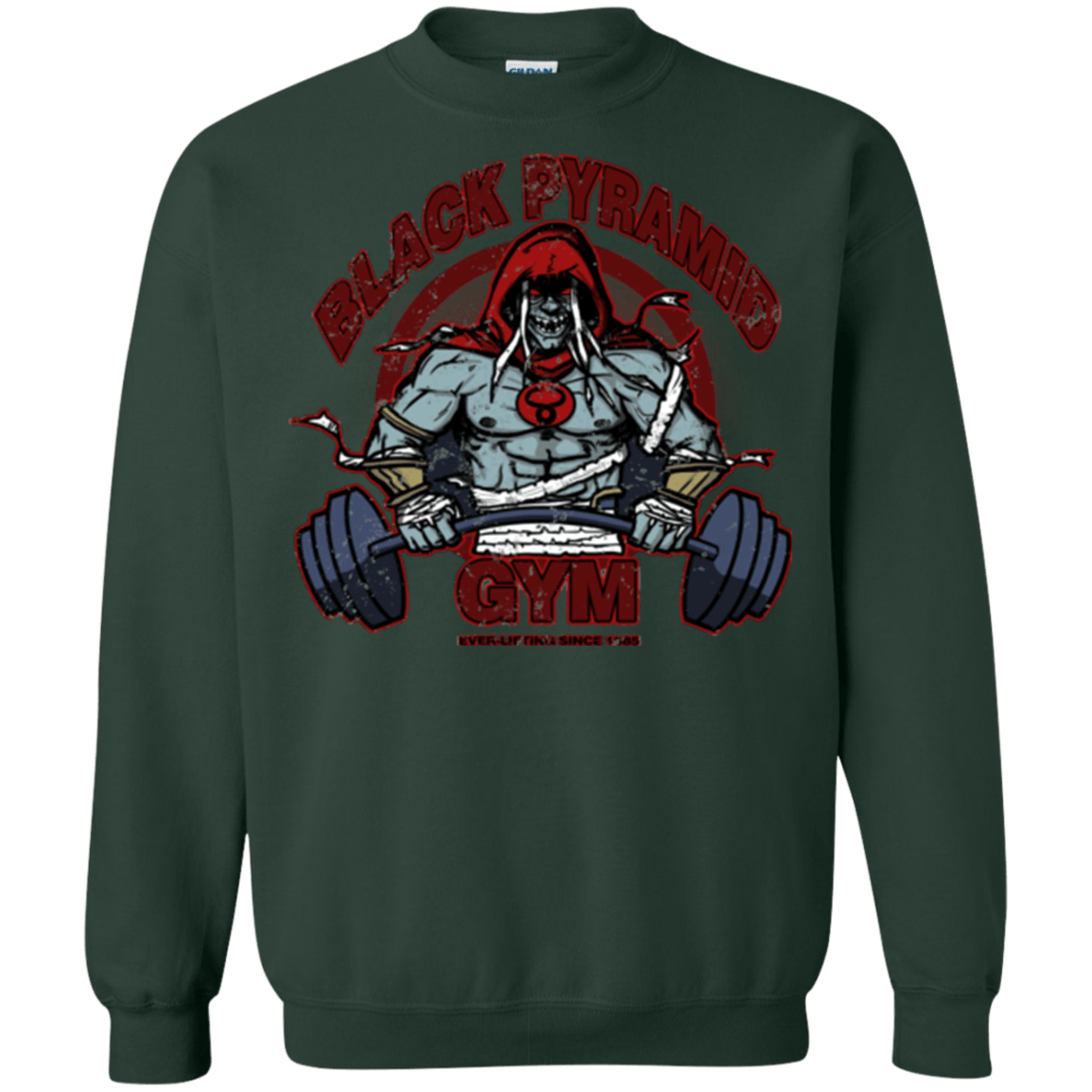 Sweatshirts Forest Green / Small Black Pyramid Gym Crewneck Sweatshirt