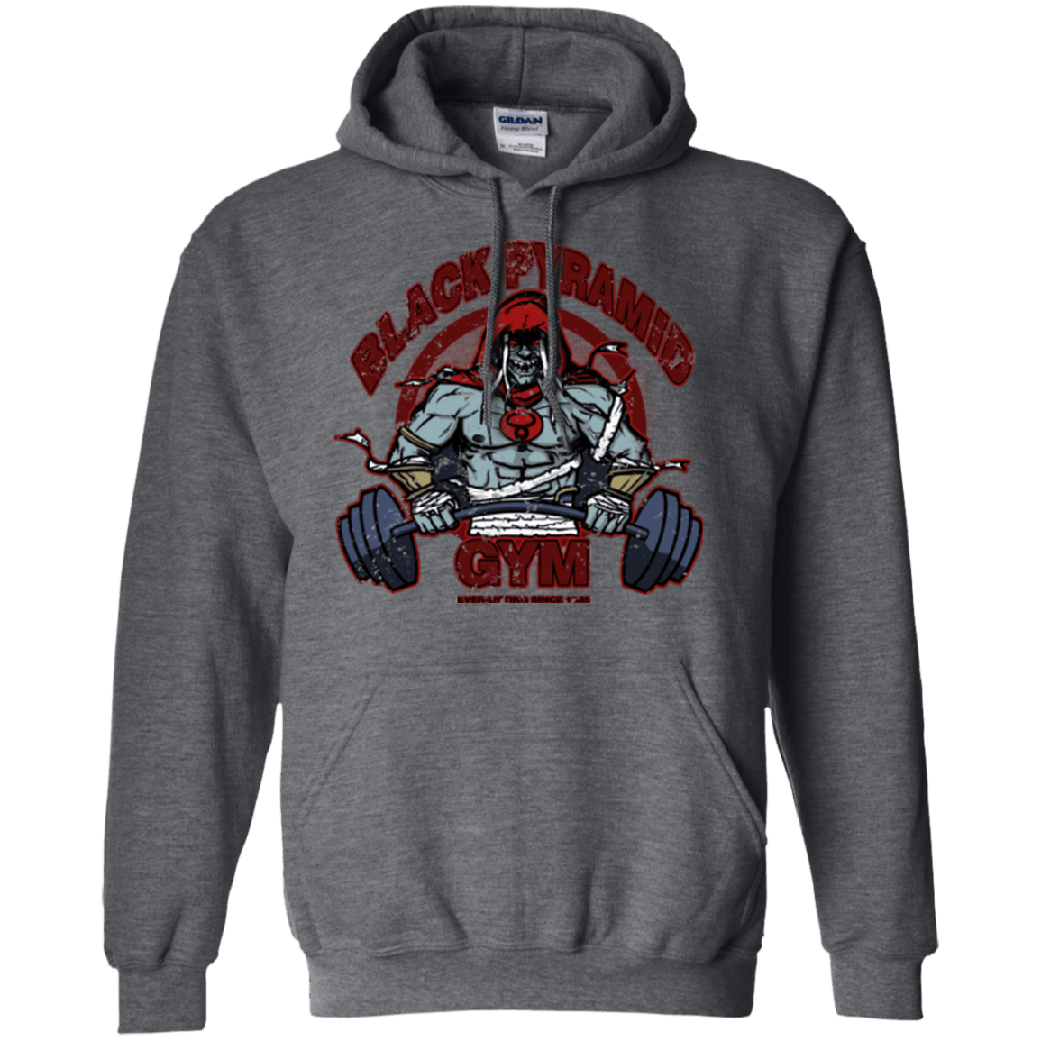 Sweatshirts Dark Heather / Small Black Pyramid Gym Pullover Hoodie