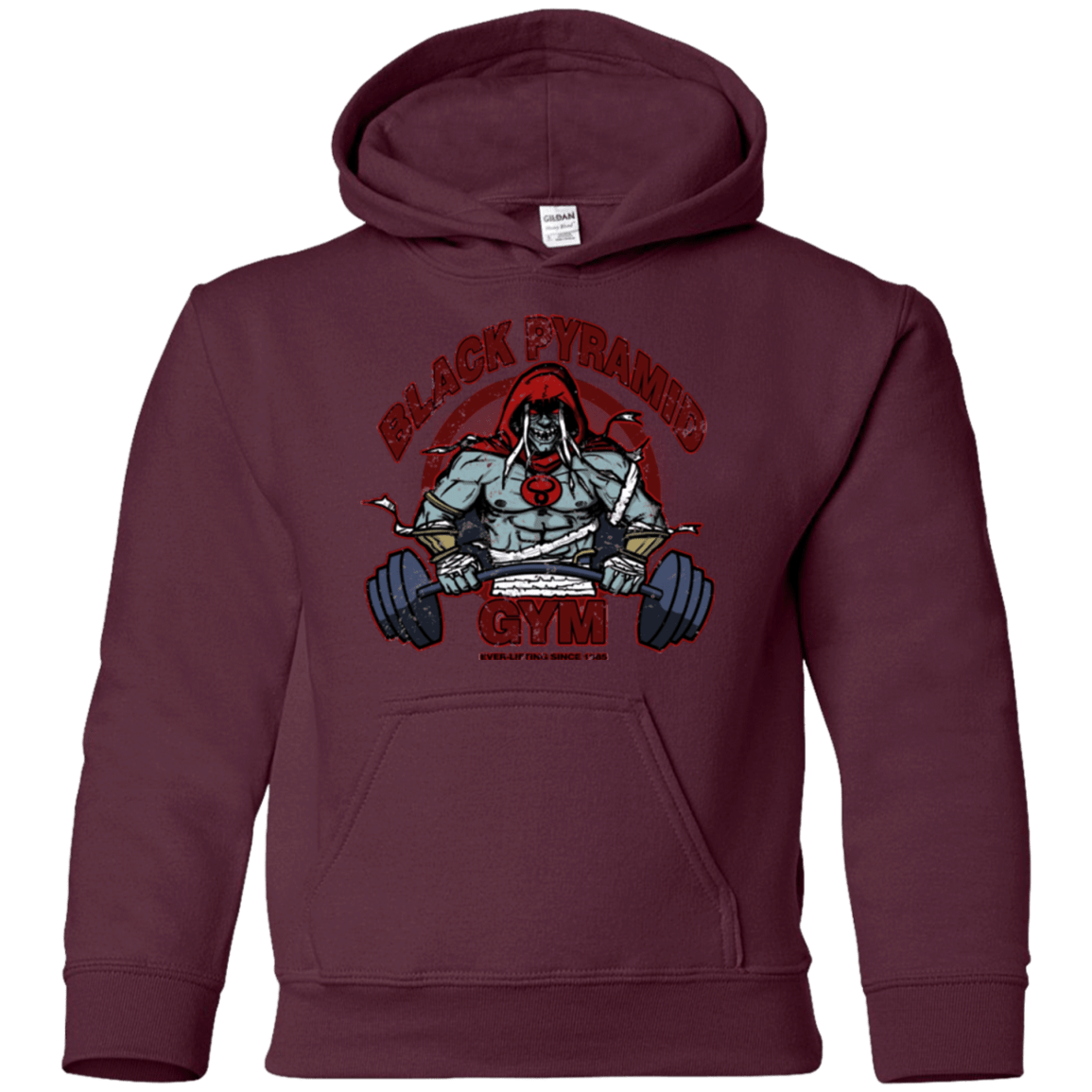 Sweatshirts Maroon / YS Black Pyramid Gym Youth Hoodie