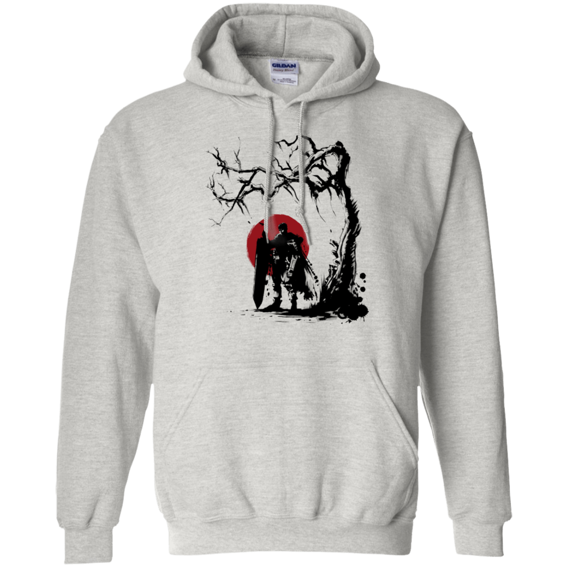 Sweatshirts Ash / Small Black Swordsman under the sun Pullover Hoodie