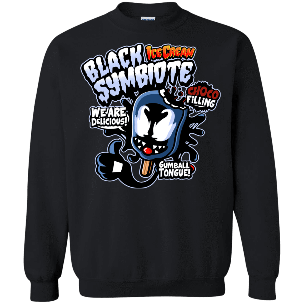 Sweatshirts Black / S Black Symbiote Ice Cream Crewneck Sweatshirt