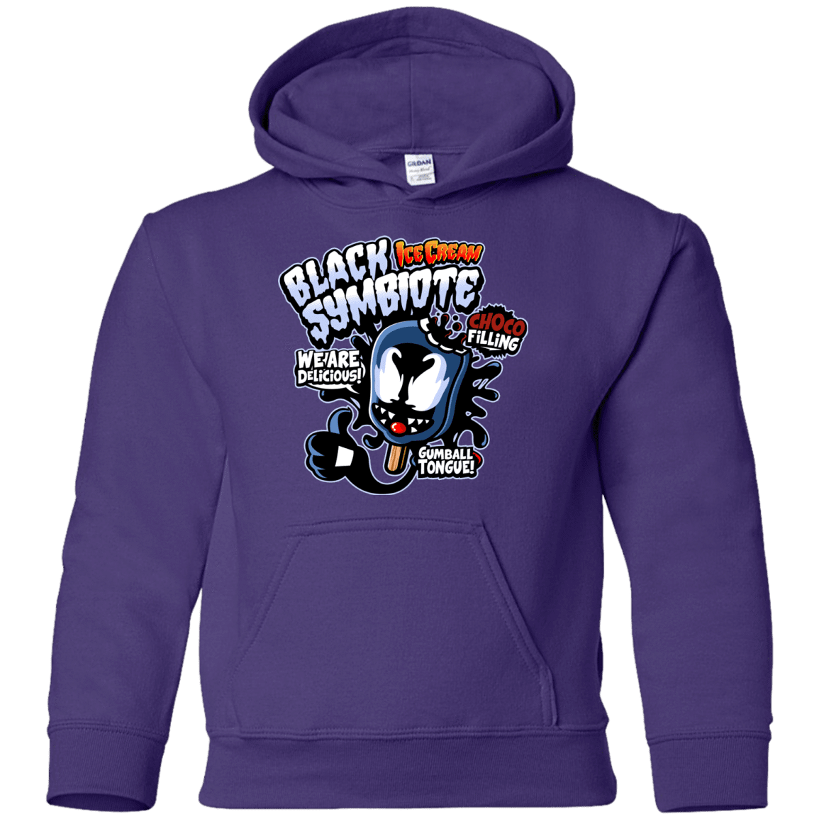 Sweatshirts Purple / YS Black Symbiote Ice Cream Youth Hoodie
