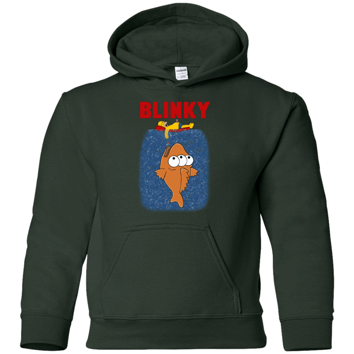 Sweatshirts Forest Green / YS Blinky Jaws Youth Hoodie