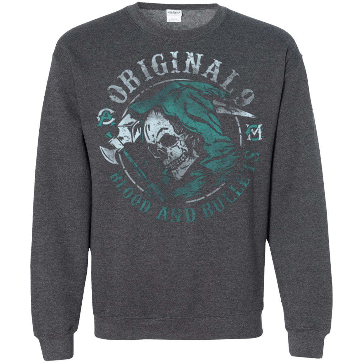 Sweatshirts Dark Heather / Small Blood and Bullets Crewneck Sweatshirt