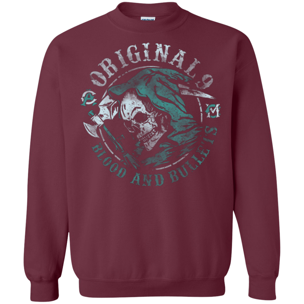 Sweatshirts Maroon / Small Blood and Bullets Crewneck Sweatshirt