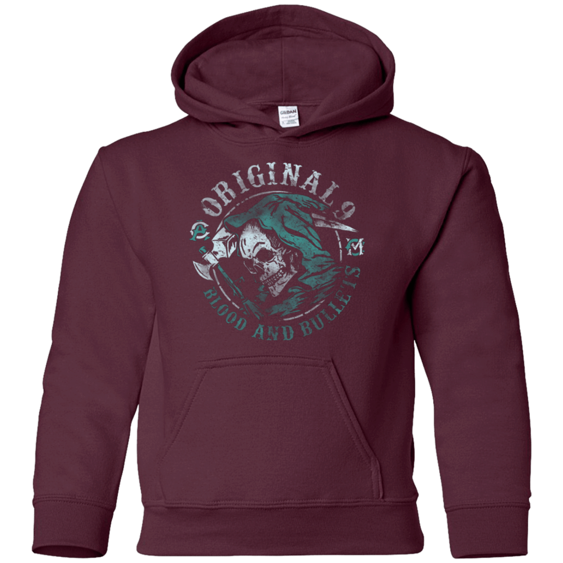 Sweatshirts Maroon / YS Blood and Bullets Youth Hoodie