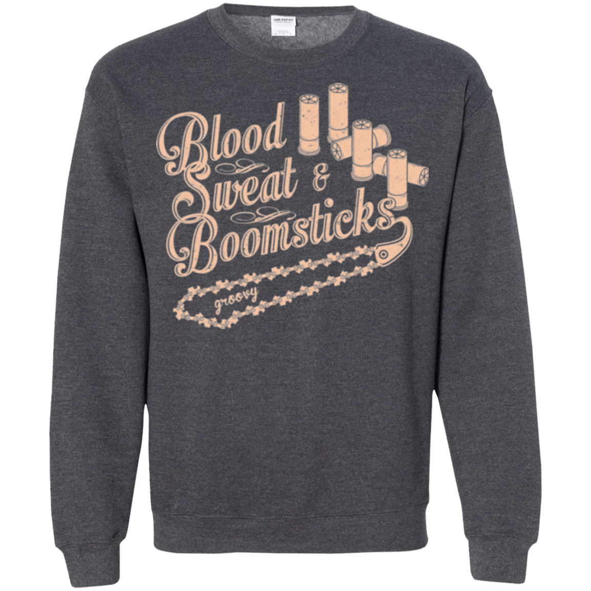 Sweatshirts Dark Heather / Small Blood Sweat & Boomsticks Crewneck Sweatshirt
