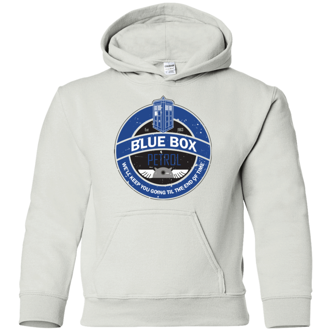 Sweatshirts White / YS Blue Box V7(1) Youth Hoodie