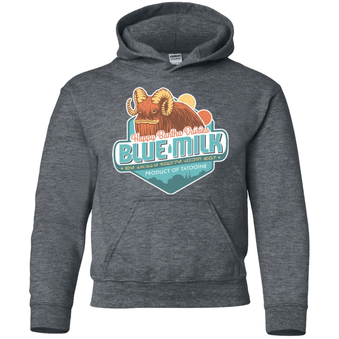 Sweatshirts Dark Heather / YS Blue Milk Youth Hoodie