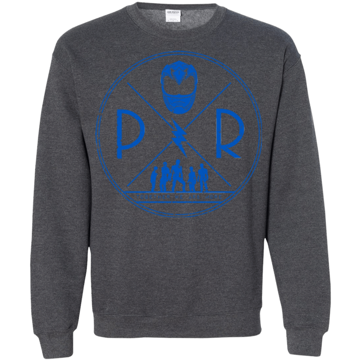 Sweatshirts Dark Heather / Small Blue Power Crewneck Sweatshirt