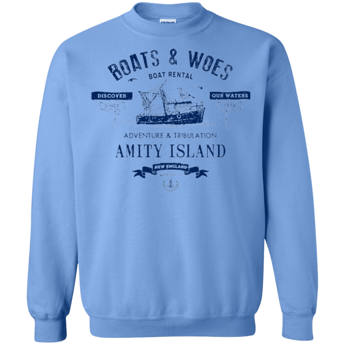 Sweatshirts Carolina Blue / Small BOATS & WOES Crewneck Sweatshirt