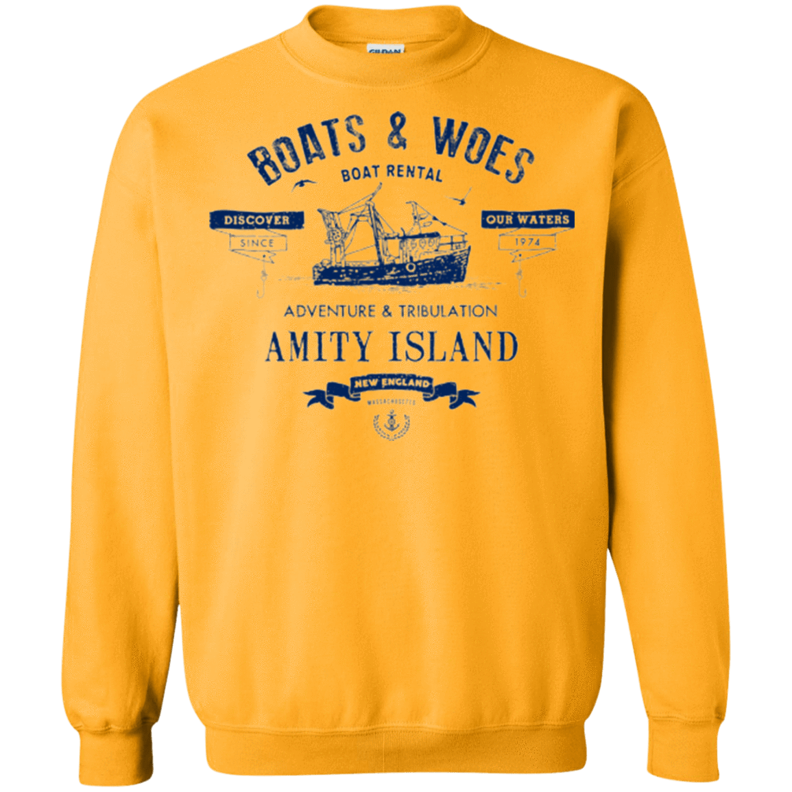 Sweatshirts Gold / Small BOATS & WOES Crewneck Sweatshirt