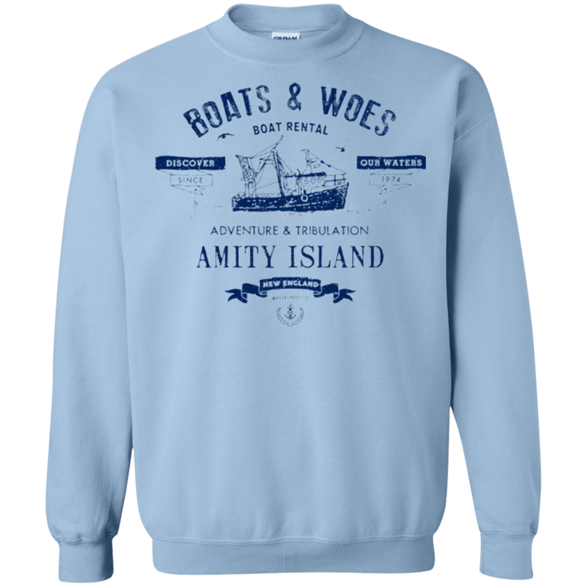 Sweatshirts Light Blue / Small BOATS & WOES Crewneck Sweatshirt