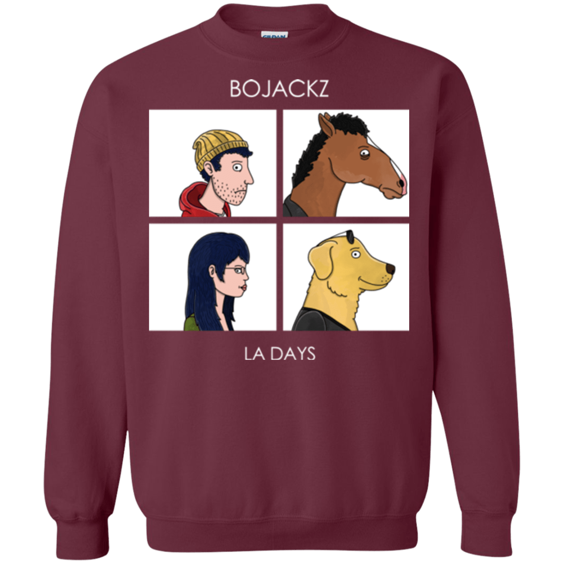 Sweatshirts Maroon / S Bojackz Crewneck Sweatshirt