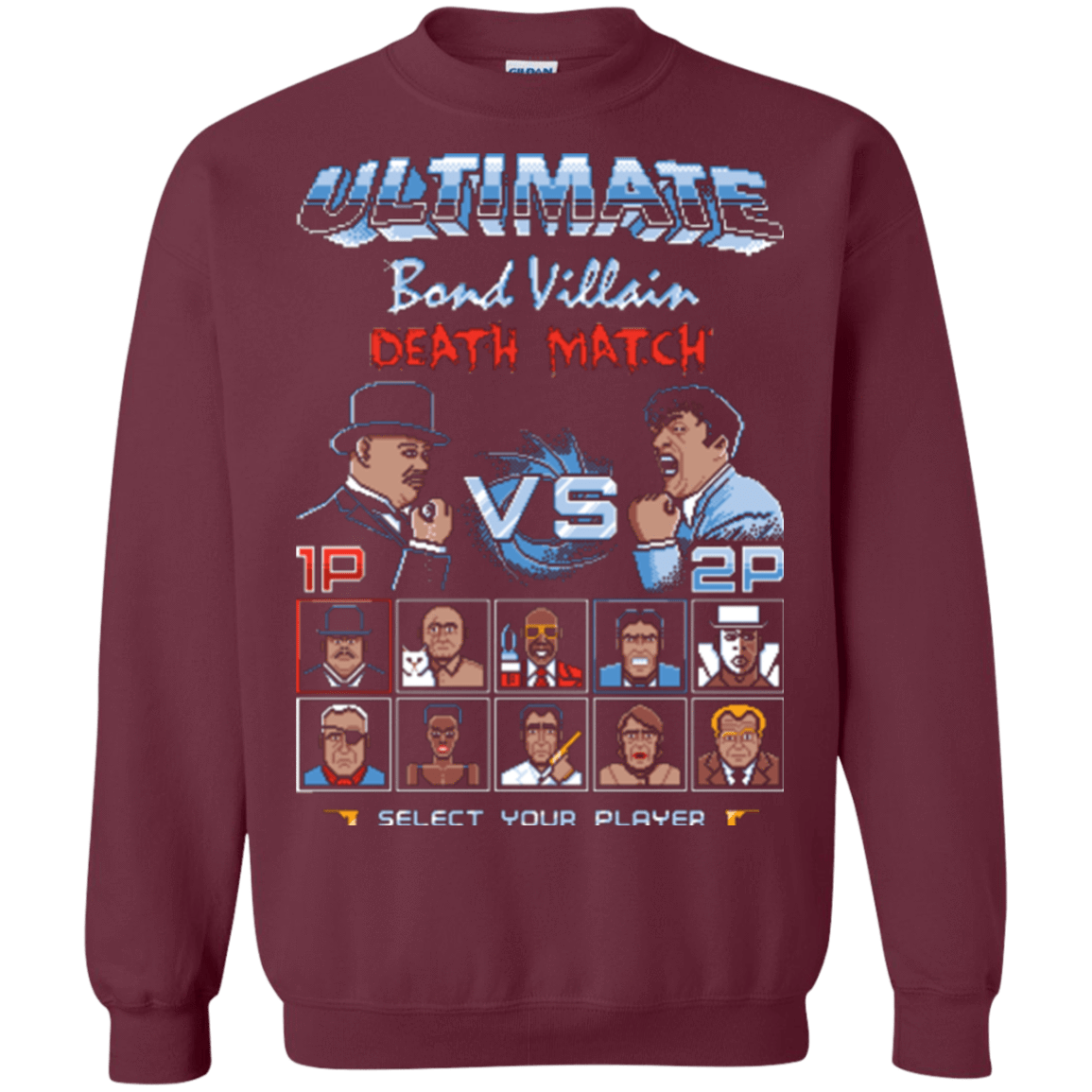 Sweatshirts Maroon / Small Bond Villain Death Match Crewneck Sweatshirt