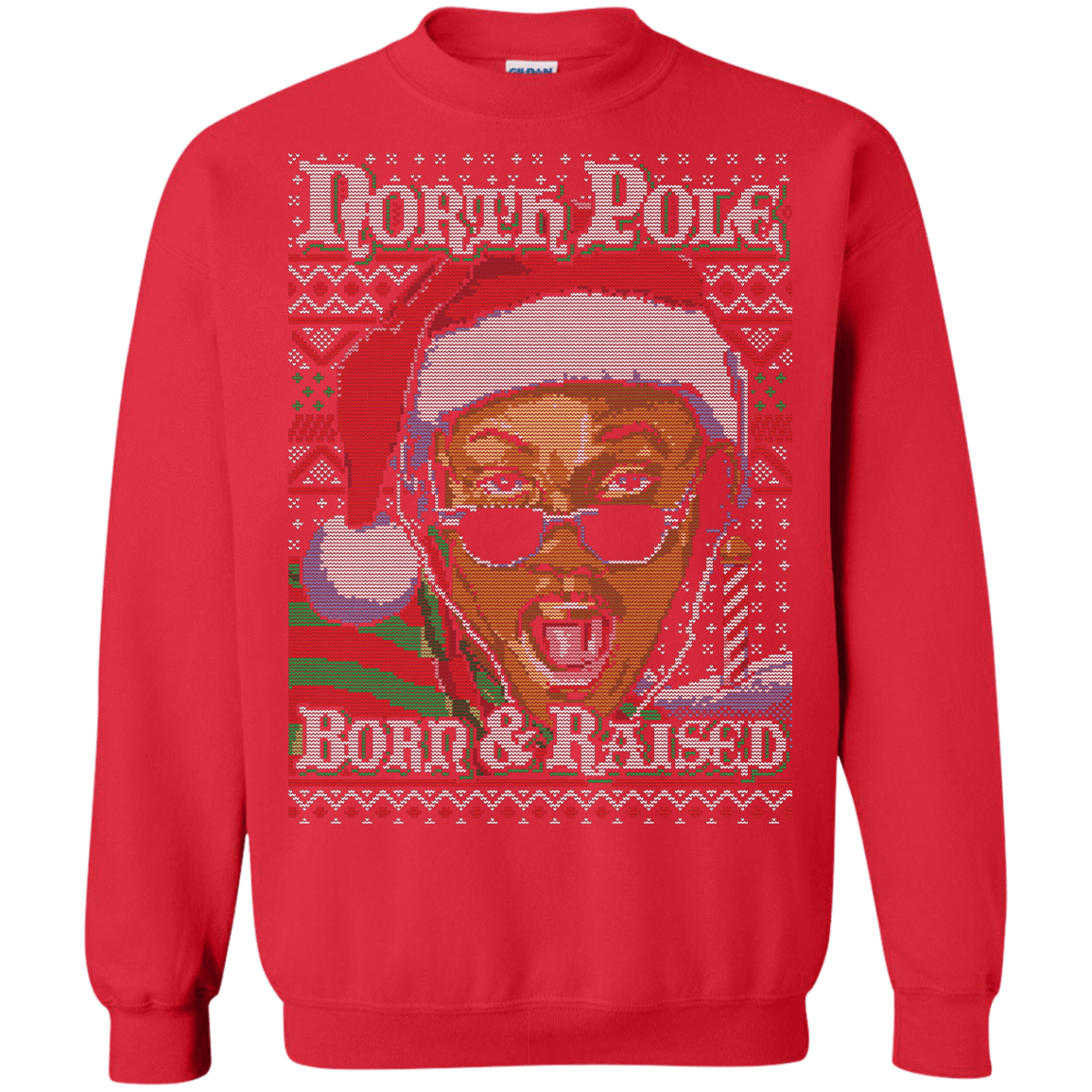 Sweatshirts Red / Small BORN AND RAISED Crewneck Sweatshirt