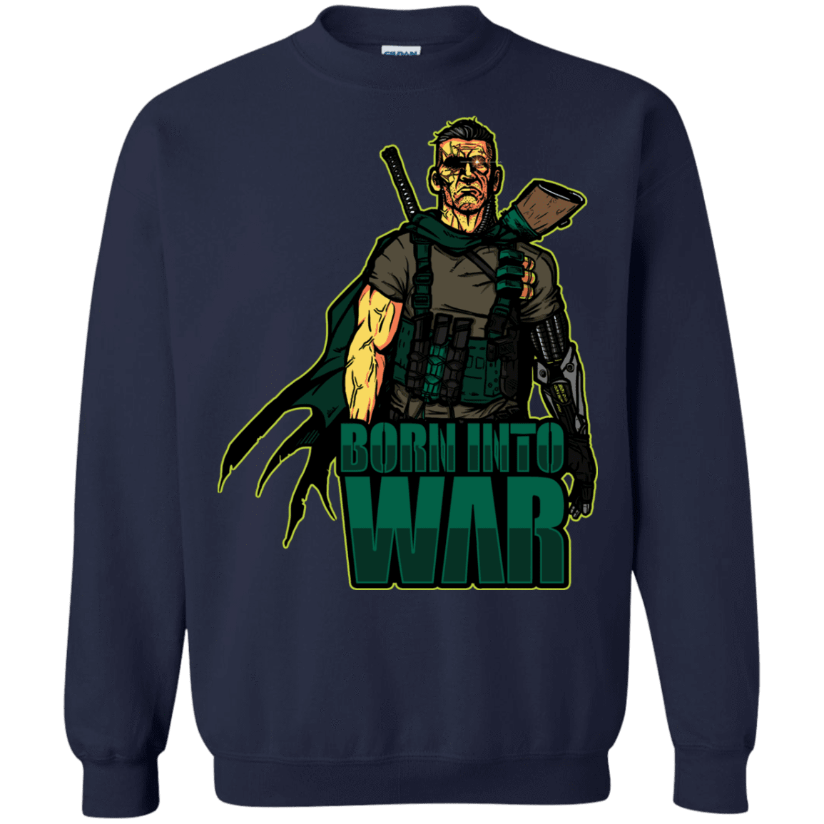 Sweatshirts Navy / S Born Into War Crewneck Sweatshirt