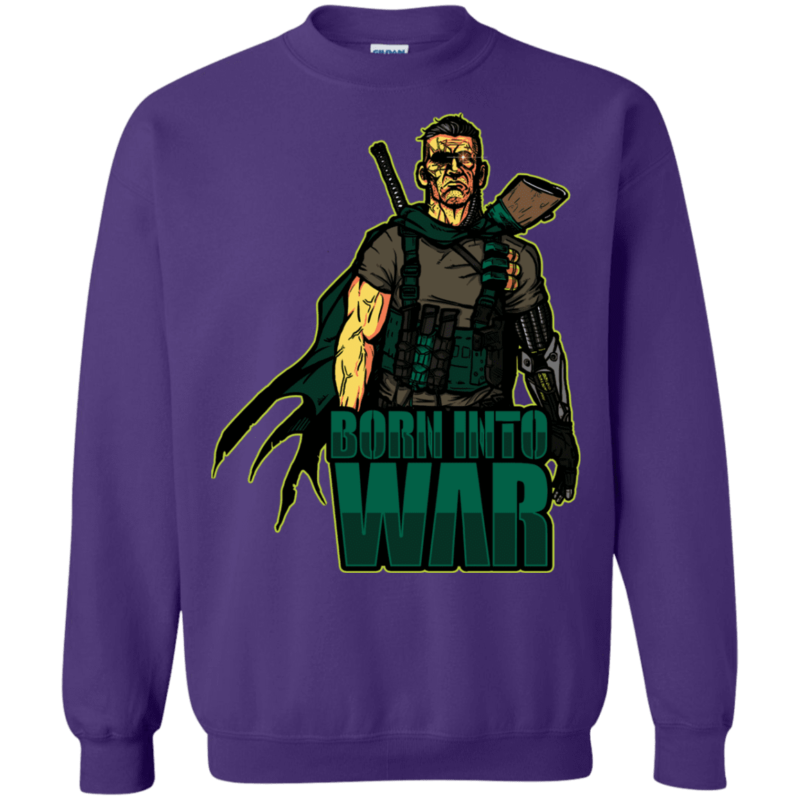 Sweatshirts Purple / S Born Into War Crewneck Sweatshirt
