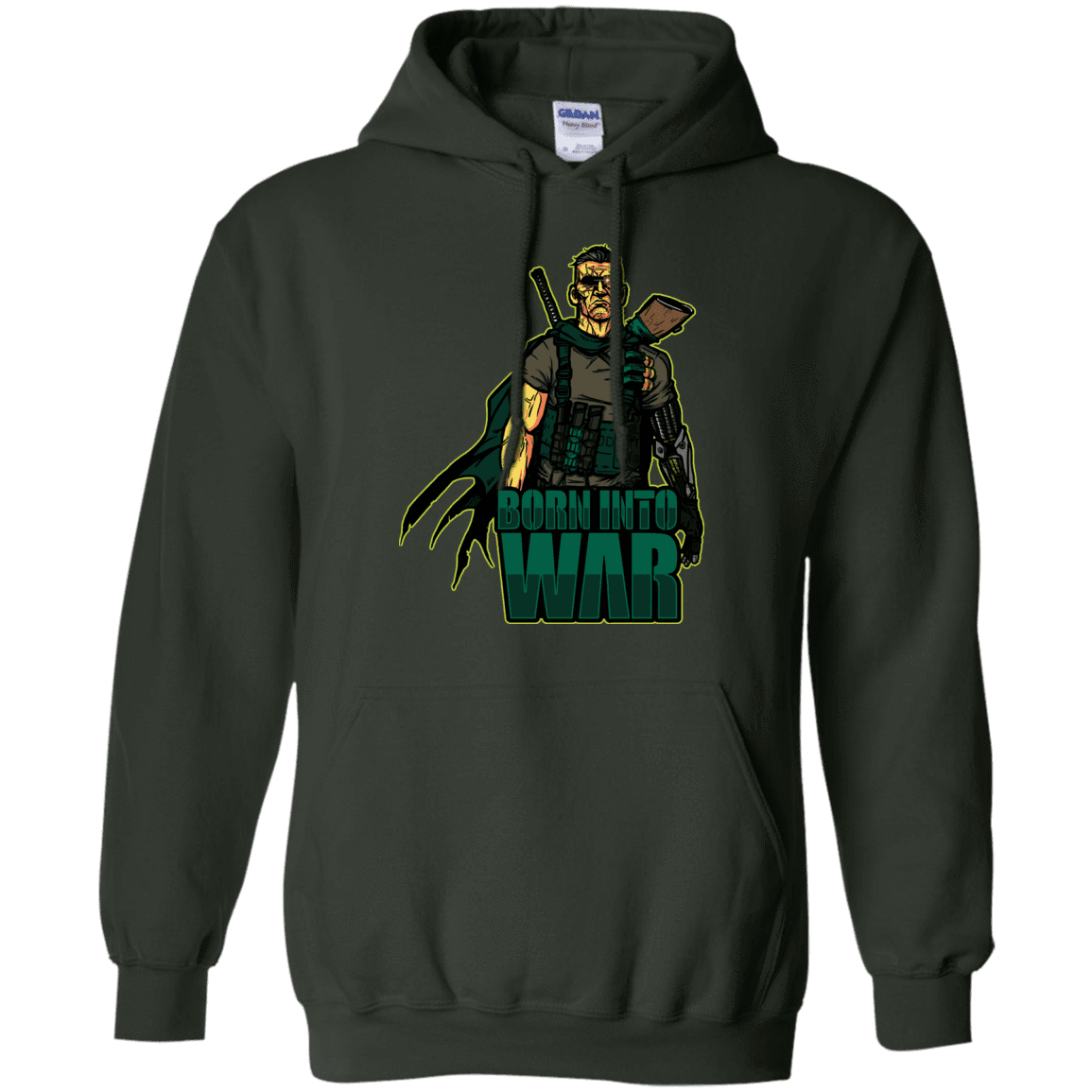 Sweatshirts Forest Green / S Born Into War Pullover Hoodie