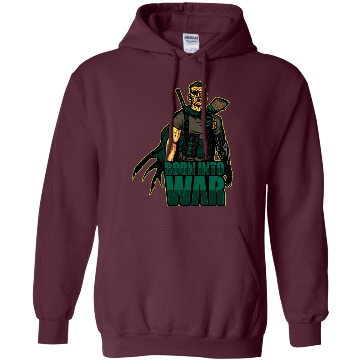 Sweatshirts Maroon / S Born Into War Pullover Hoodie