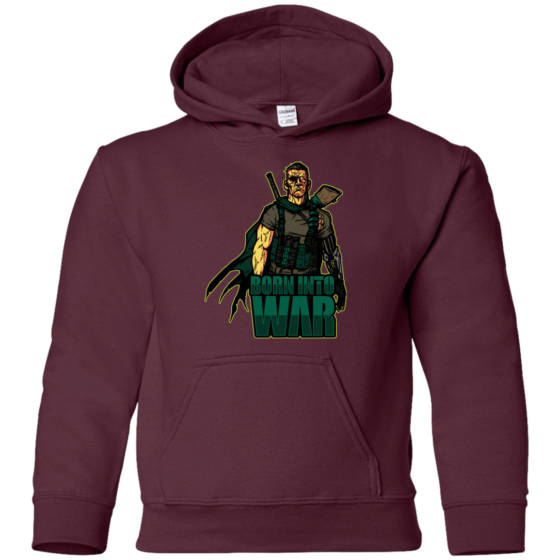 Sweatshirts Maroon / YS Born Into War Youth Hoodie
